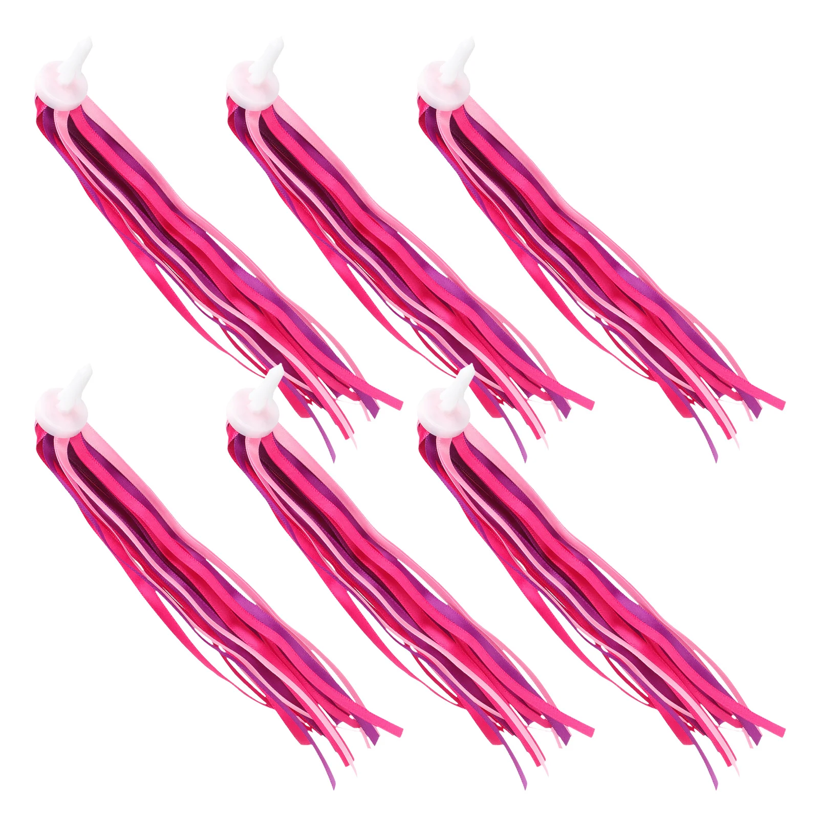 

24Pcs Kids Bike Streamers Pink Polyester Tassels for Handlebar Ribbons Bright Fluttering Decorations for Children Bicycle