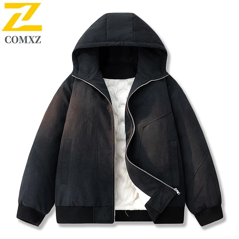 

COMXZ Cold Proof Bread Jacket Solid Color Classic Windproof Travel Padded Jacket Camping Warm Winter Padding Men's Clothing
