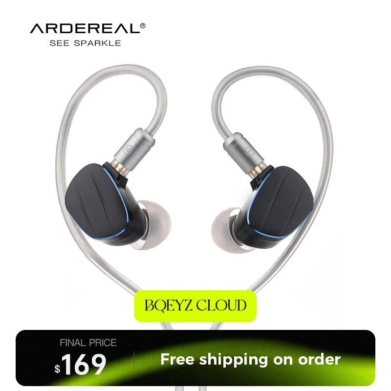 

BQEYZ Cloud in-Ear Monitor Earphones, 10mm Dual-Cavity LCP Dynamic Driver IEM Earbuds, HiFi Wired Headphones with Airflow Tuning