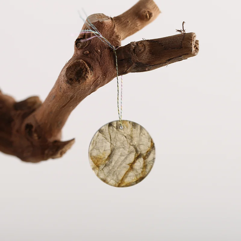 Transparent Gray Labradorite  Carving Pendant for Necklace Stone Fashion Natural Jewelry 21x2mm  3.3g