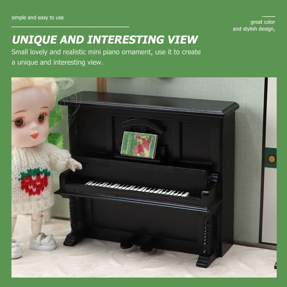 

Миниатюрное деревянное пианино, реалистичное, для декора дома, ландшафтных акцентов, для создания микро-сцен и ландшафтного дизайна