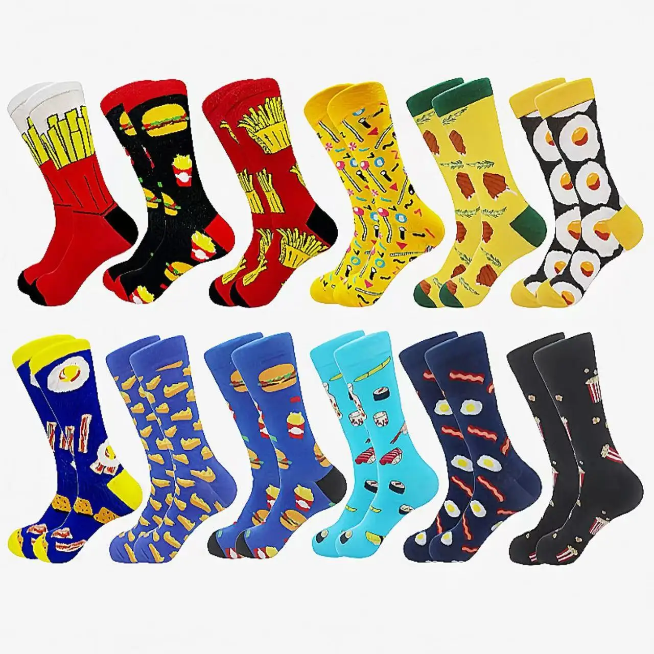 

12-пары носков с пищевым узором.