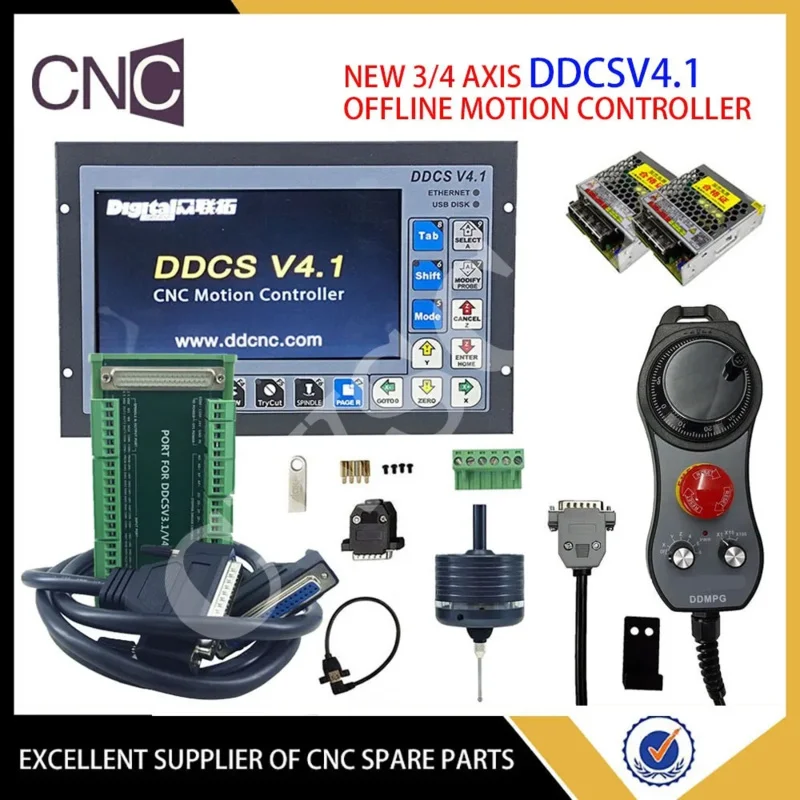 DDCSV4.1 Offline Motion System 4-Axis Engraving, Milling, Drilling and Tapping CNC Controller Kit Supports 3D Edge Finding75W24V