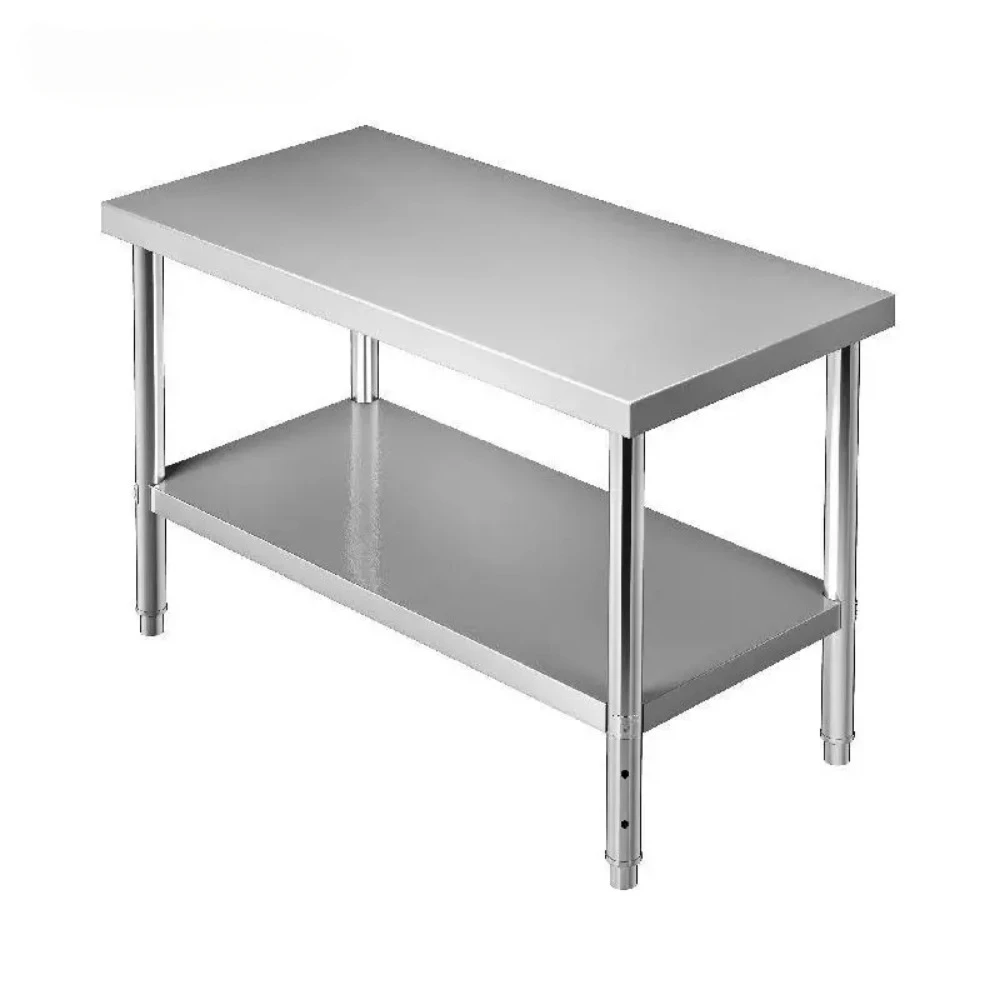 VEVOR Stainless Steel Prep Table 550lbs Load Capacity Heavy Metal Worktable with Adjustable Undershelf  Workstation