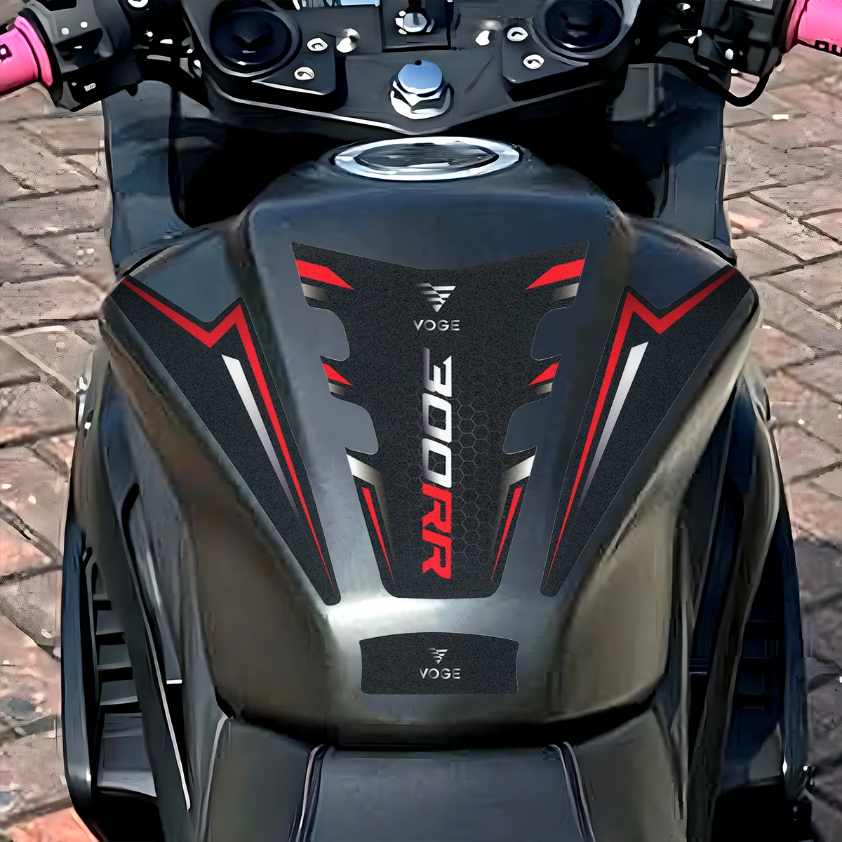 Stickers For Loncin VOGE 300RR Fuel Tank Sidebar Frosted Decal Voge 300 RR Oil Gas Pad Knee Protect Voge 300rr Accessories