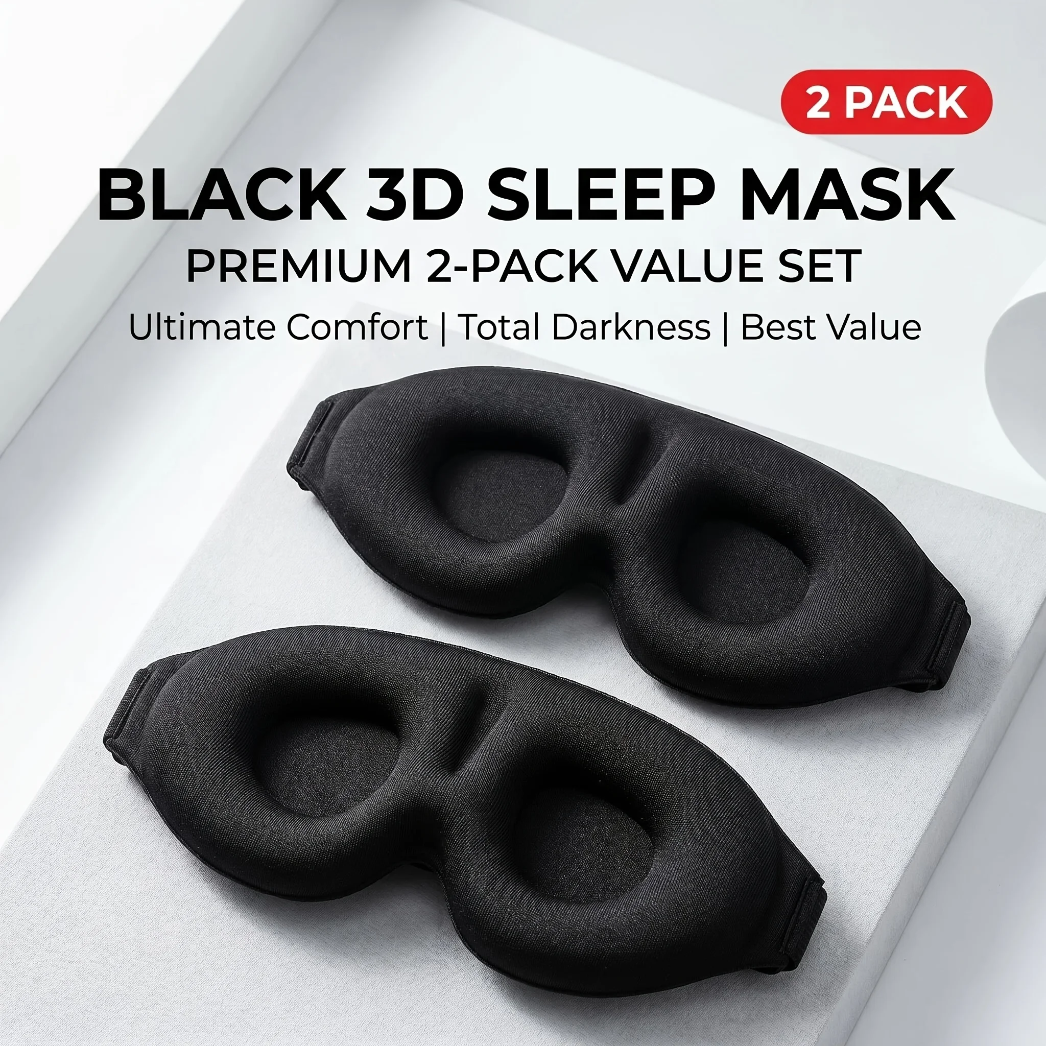 2 pieces, yoga rest sleep 3D three-dimensional eye mask, nose-less style, travel sleep eye mask.