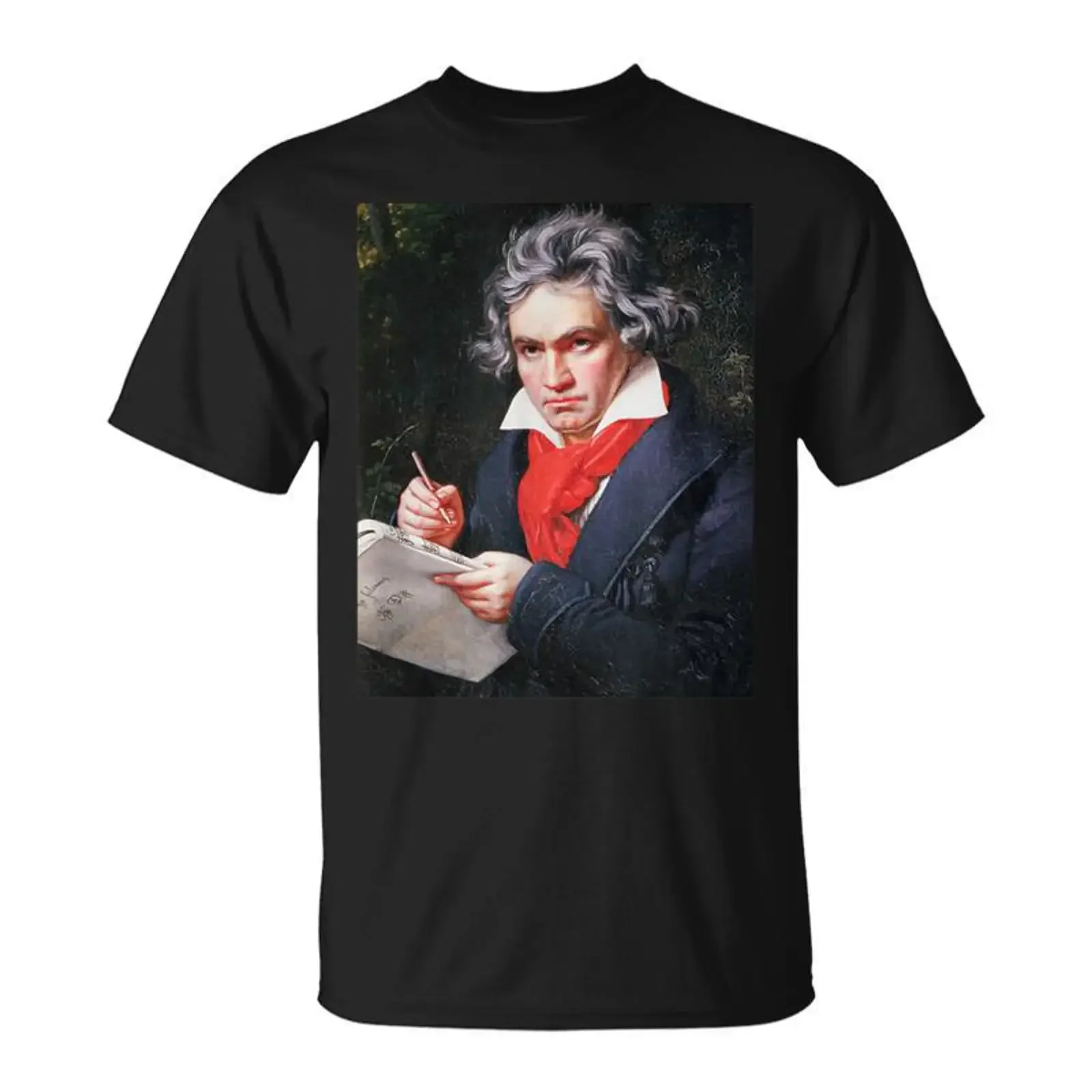 Beethoven Partieler T Shirt Cadeauxyz vintage Washed Top For Everyday Wear streetwear graphic Casual Comfortable Soft Slightly