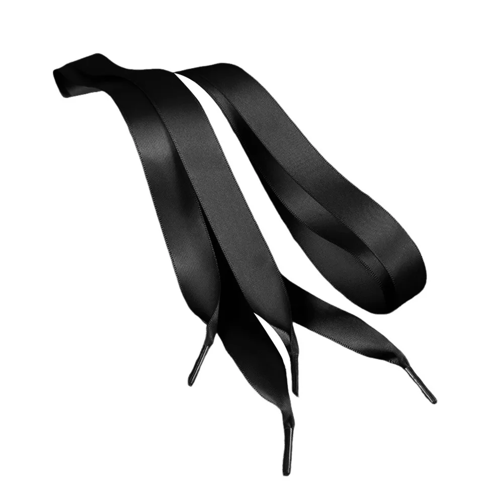 

1pair Fashion Satin Silk Silk Satin Shoelaces Double-sided DIY Shoe Laces Smooth Shoelace Rope Shoes Accessories