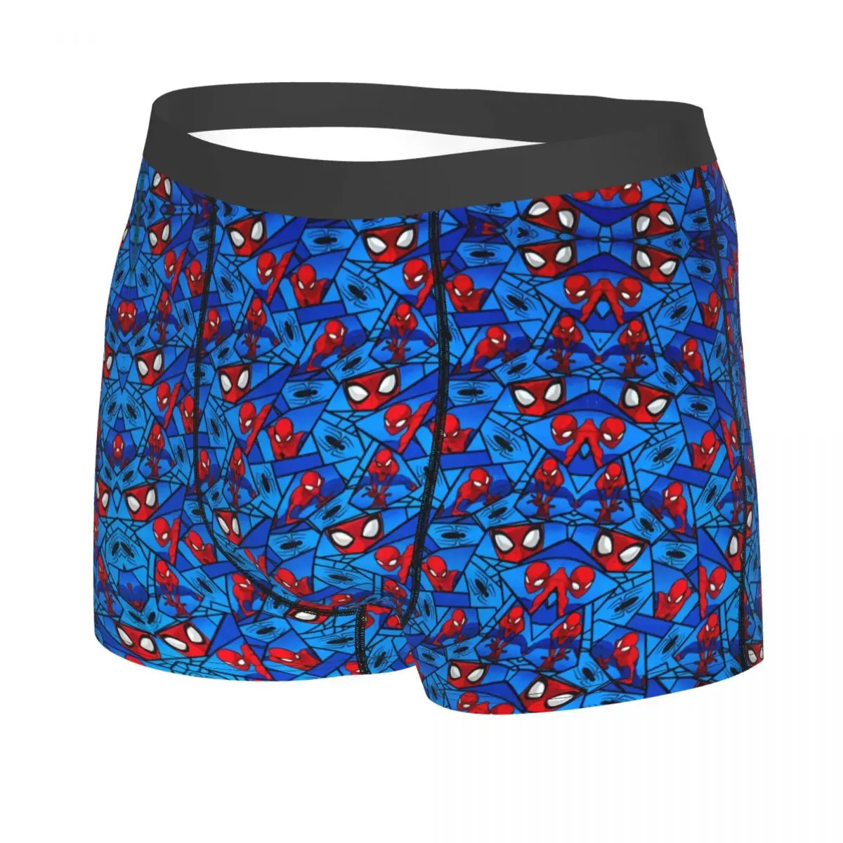 Male Fashion Spider Web Cartoon Underwear Spider Man Boxer Briefs Soft Shorts Panties Underpants