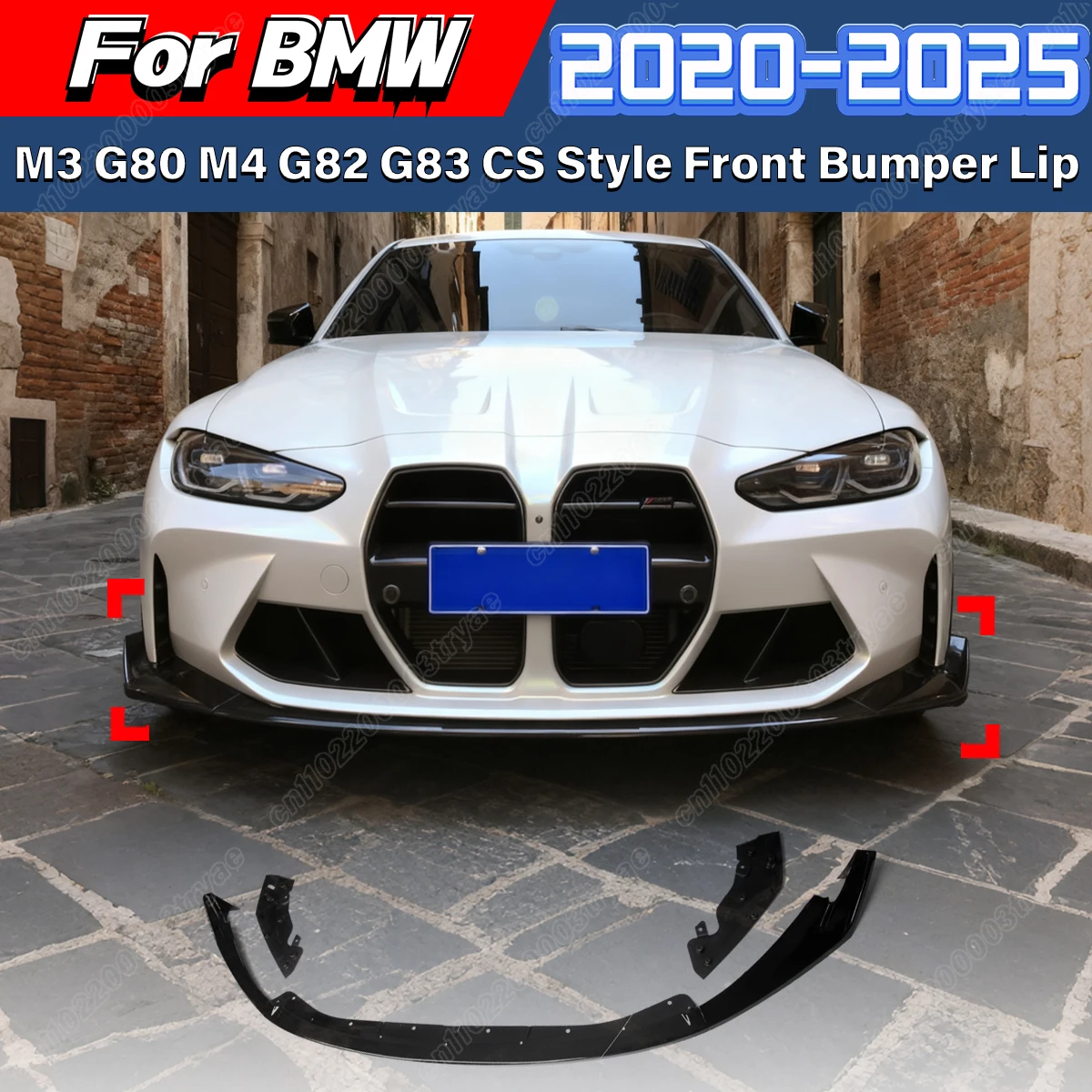 

For BMW M3 G80 M4 G82 G83 2020 2021 2022 2023 2024 2025 Automotive Front Bumper CS Style Spoiler Splitter Body Modification Kit