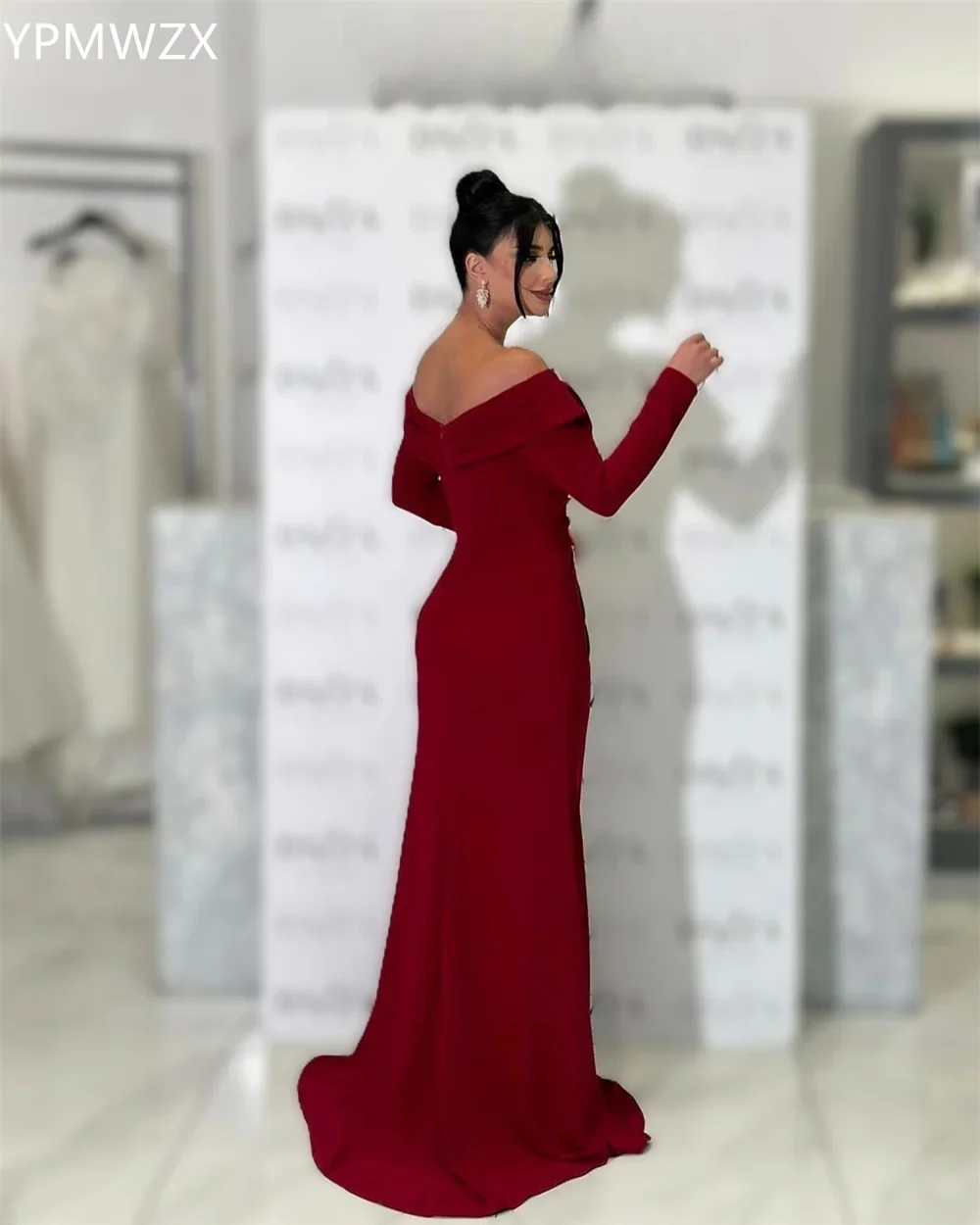 Customized Evening Dress Party Occasion Prom Gown Women YPMWZX Off-the-shoulder A-line Floor Length Skirts Draped Bespoke Occas