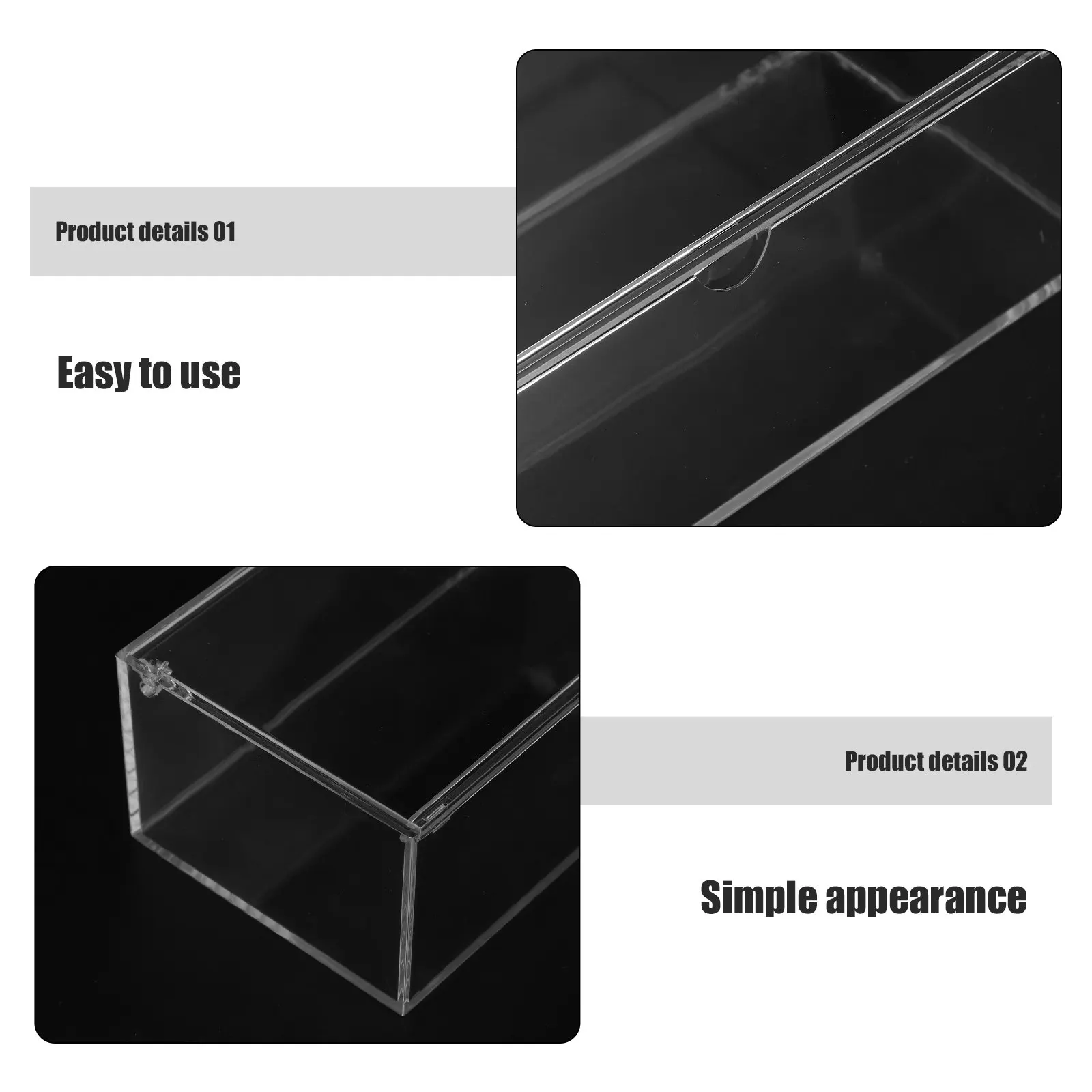 Transparent Dryer Sheet Container Clear Acrylic Box with Lid Laundry Room Organizer Large Capacity Storage Holder view 3
