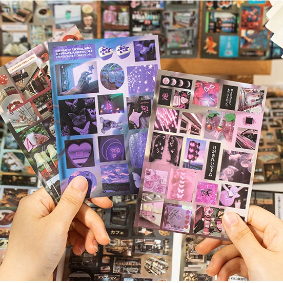 Cute Ancient Style Cut Film Sticker Book Memory Crease Creative Student Hand Account DIY Collage Decoration Sticker Book