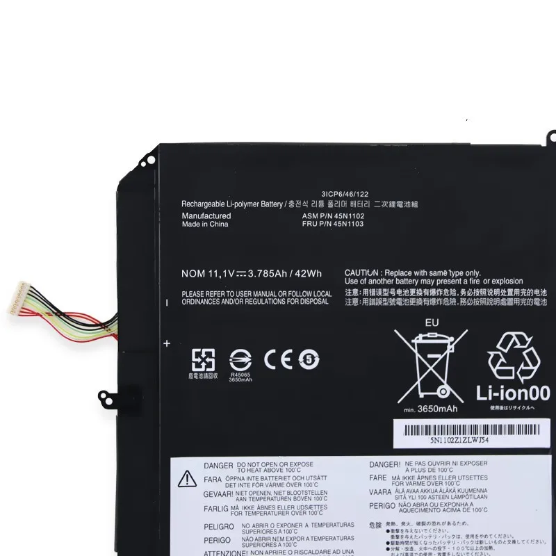 Imagem -04 - Bateria do Portátil para Lenovo Thinkpad x1 Helix 45n1102 11.1v 3650mah 45n1103