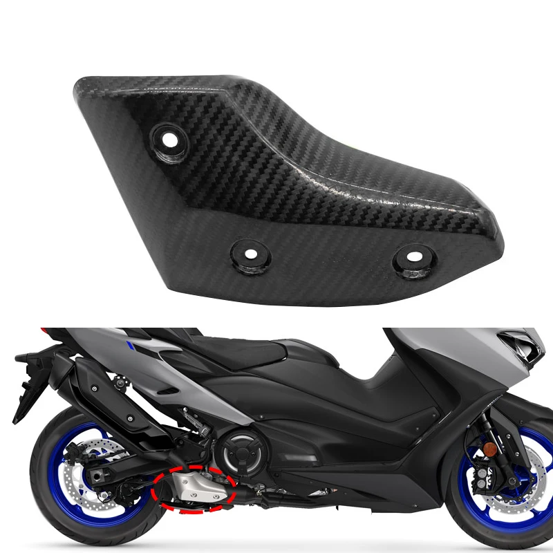 Tubo de enlace de fibra de carbono para motocicleta, cubierta de carcasa de protección térmica, apta para T-MAX TMAX 530 560 ABS, Tmax530 17 18 TMAX560