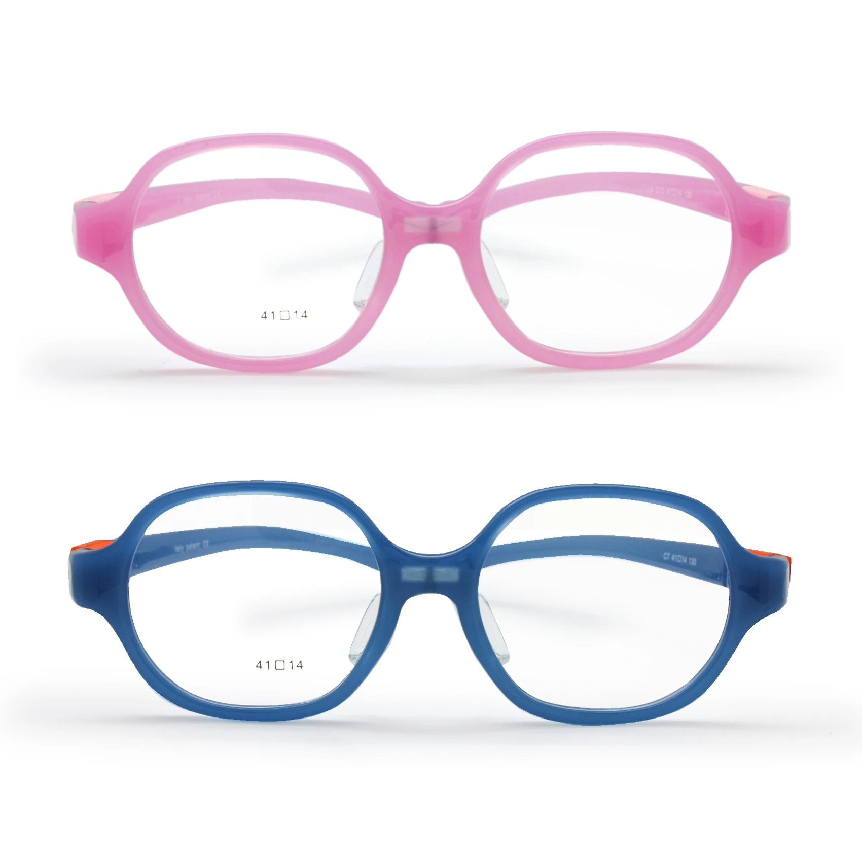 Kids Optical Glasses Rounded Square Frame TR90 Size 41 Elastic Strap Retainer Flexible Bendable Boys Girls 2-3Y