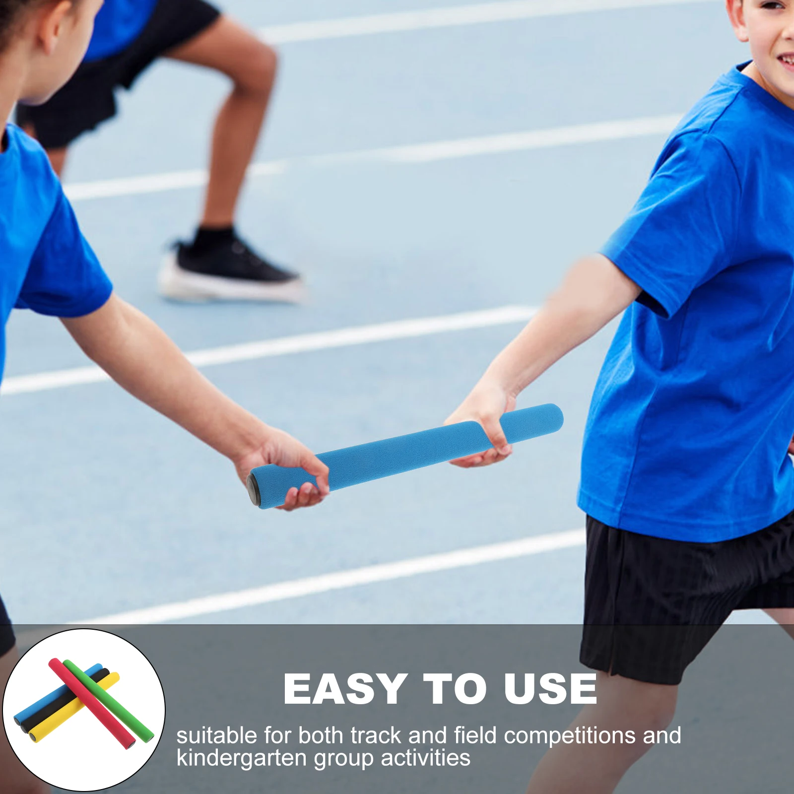 

5Pcs Kids Relay Lightweight Impact-Cushioning Sponge Sticks Anti-Slip for Elementary School Competitions Outdoor Relay
