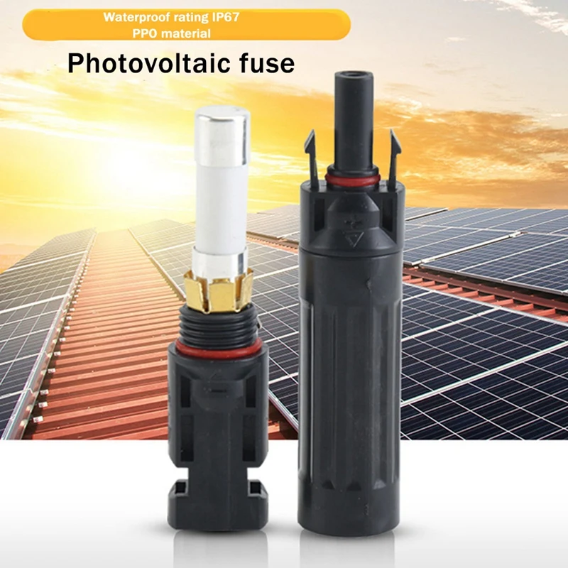 5Pcs Solar Fuse Holder Connector Waterproof 1000V In-Line Fuse Holder 20A Male And Female Connector In-Line Fuse Holder