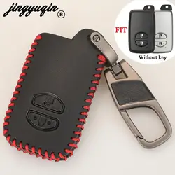 jingyuqin 2 Buttons Remote Leather Car Key Case For TOYOTA Aqua Prius Wish  Prius Alpha Ractis 2009 2010 2011 2012 2013 2014