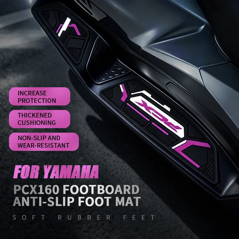 Anti‑Slip Silicone Foot Mat & Pad, Rubber Floor Foot Rest Cover Motorcycle Accessories for Honda PCX160 125 PCX 2025‑2026