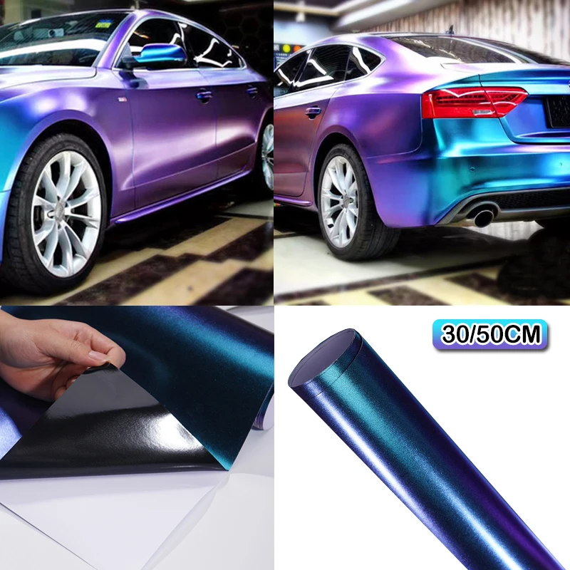 

30/50CM PET Matte Diamond Purple Blue Film Vinyl Waterproof Bubble-free Self-adhesive Film Auto Accessories For Audi a3/a6/a4