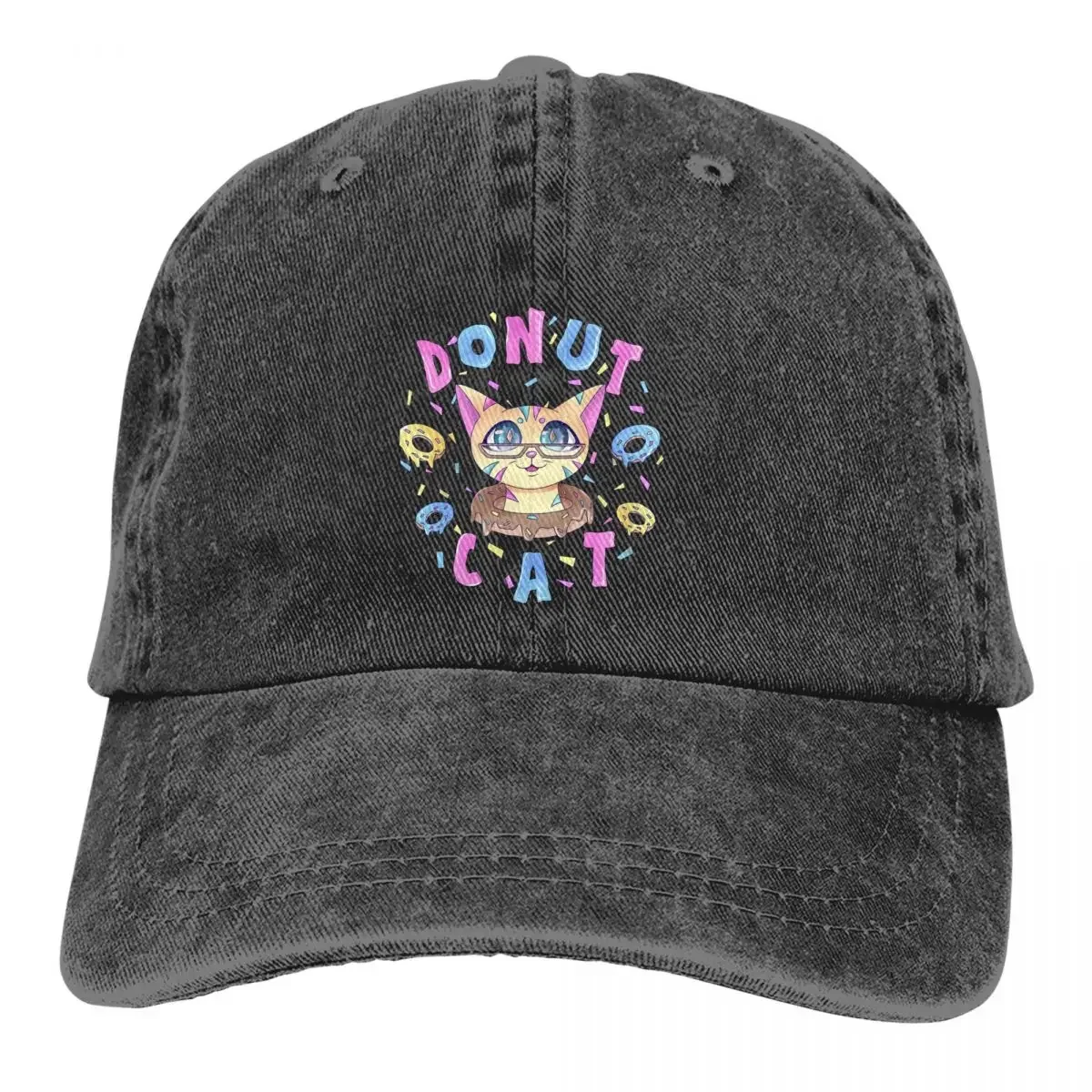 Washed Men's Baseball Cap Retro Idea Pastel Cat Anime Donut Most Well Girls Boys Trucker Snapback Caps Dad Hat Meme Golf Hats