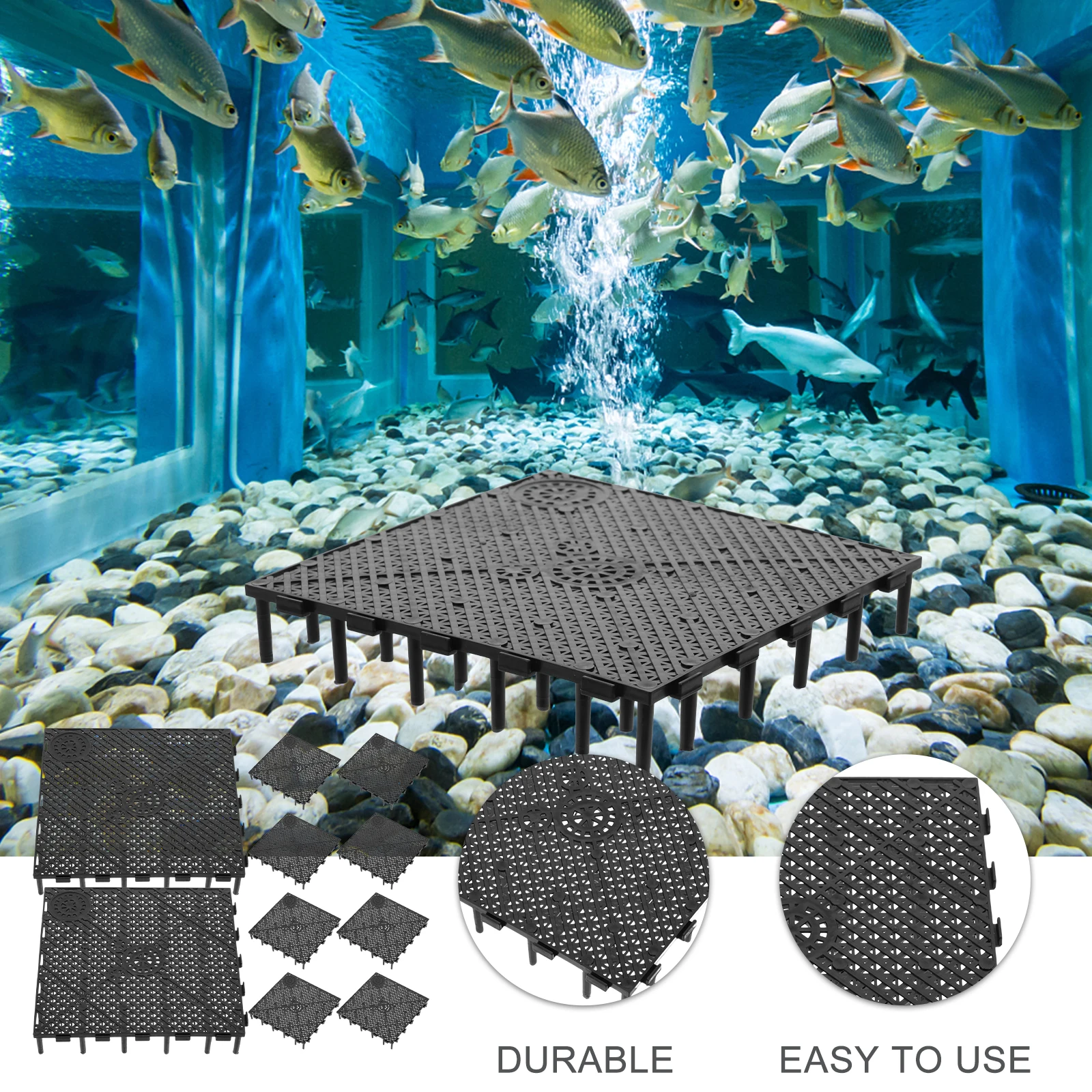

10pcs Filter Plate PVC Fish Tank Bottom Sand Splicing Aquarium Accessory under Gravel Plates for Fish