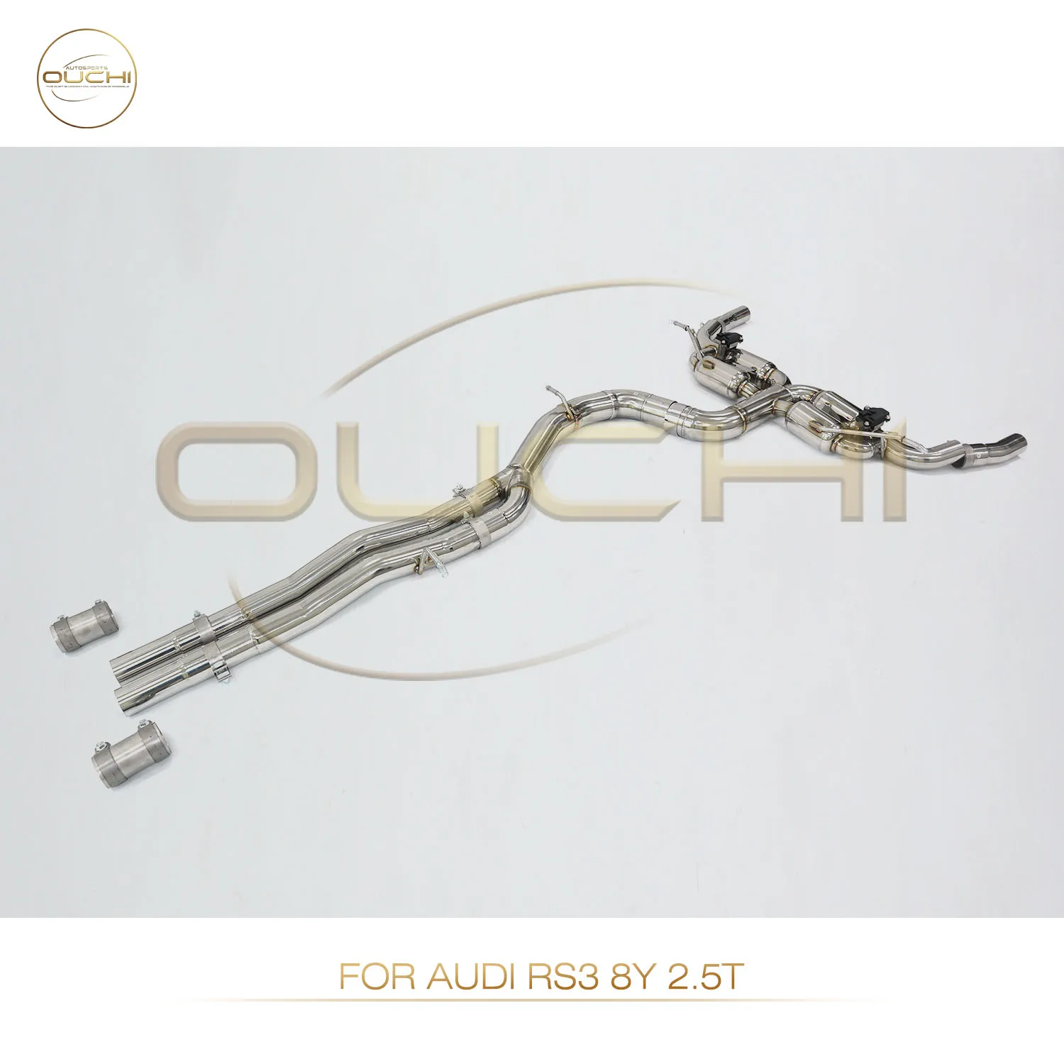 Ouchi sistema de escape catback de aço inoxidável para audi rs3 8y 2.5t desempenho esportivo atualização de ajuste de som