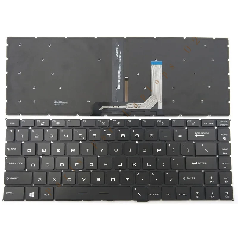 P New Laptop Keyboard for MSI GS65 GS65 Stealth 8SE 8SF 8SG Thin 8RE 8RF GS65VR MS-16Q2 US Black With Backlit