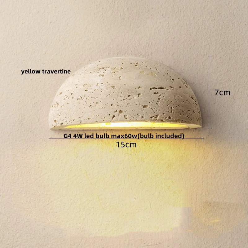 IWHD Ancient Chinese LED Wall Light Fixtures Aisle Study Porch Natural Yellow Travertine Ambiant Bedside Lamp Lighting Wandlamp