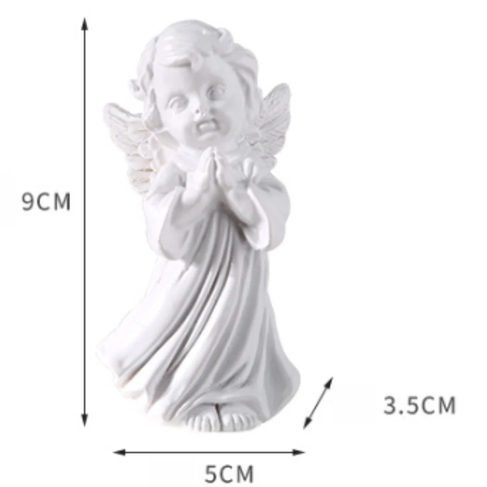Nordic for retro White Girl Angel Ornament Crafted from Plaster Perfect for Adding Subtle Elegance to Indoor Spaces