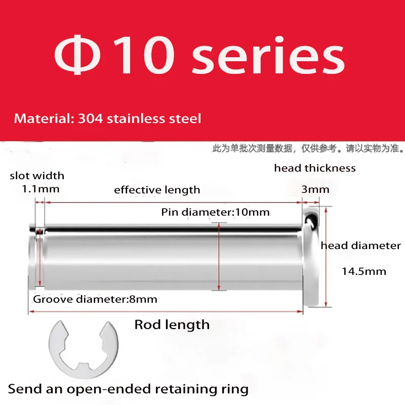 A2 Edelstahl Flachkopflager Zylindrischer Positionierungsachse Rolldübelstift mit Wellensicherungsring M10 M12 M14 M16 M18 M20 – Detail 2