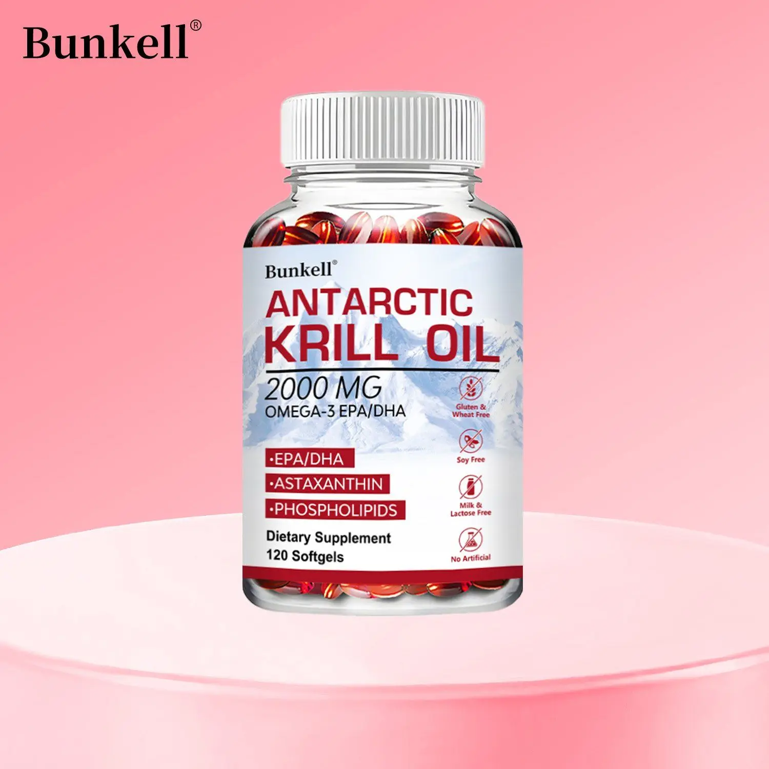 Antarctic Krill Oil - Natural Astaxanthin, Maximum Strength for Heart & Joint HealthCapsule