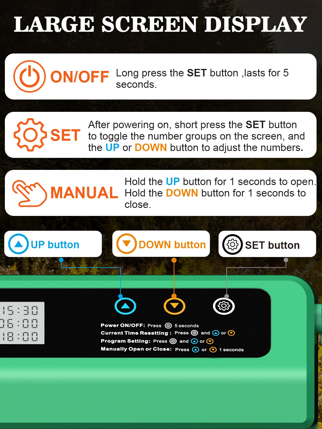 باب حظيرة الدجاج التلقائي بالطاقة الشمسية، باب الدجاج الأوتوماتيكي يعمل بالطاقة الشمسية وباب الدجاج بشحن USB، 4 أوضاع مع مؤقت ومستشعر للضوء