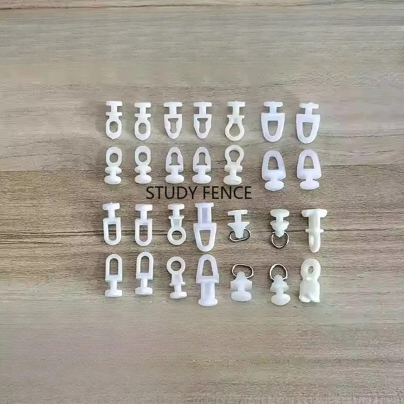 30pcs Curtain Track Accessories Accessories Roller Vintage Straight Rail Curved Rail Guide Hook Ring Slide Rail Pulley Buckle