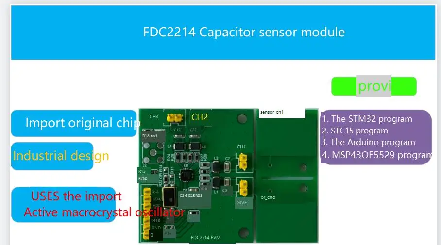 

FDC2214 Module Capacitance Sensor Paper Counting 2021 Electronic Games Gesture Recognition Liquid Level Measurement