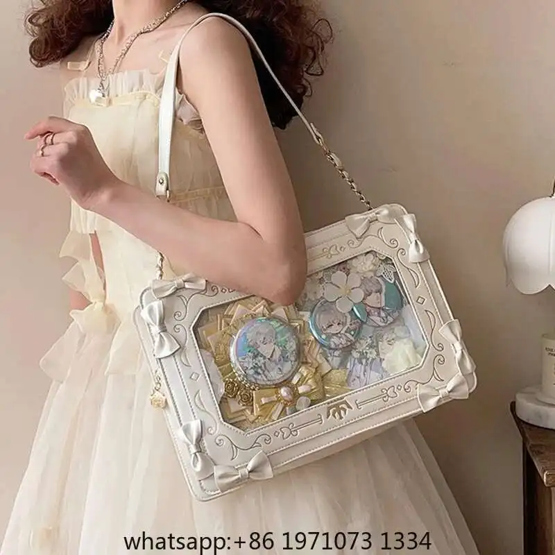 Lolita Women Ita Bag Ctue Girl Transparent Shoulder  JK Uniform Subculture Kawaii Bow Crossbody  DIY Display Messenger