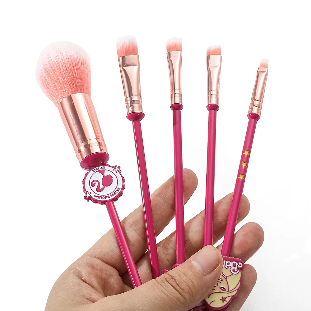 Barbie Princess Make-up Kwasten, Cosmetisch, Foundation, Poeder, Blush, Oogschaduw, Kabuki, Blending, Beauty Tools, 5st