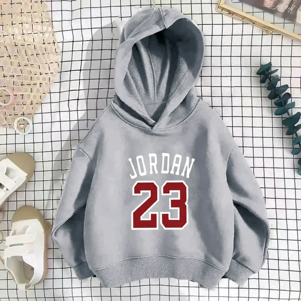 Autumn Winter Brand Jordan Printed Children Hoodie Fashion Casual Basketball Sports Sweatshirt Boys Girl Comfortable Kid Clothes