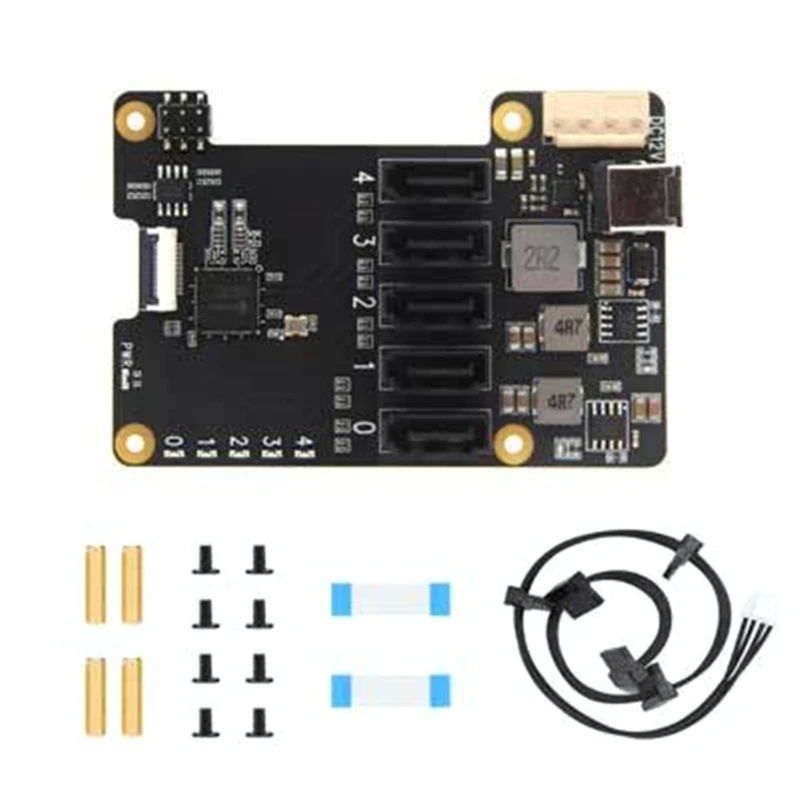 X1009 5 Port PCIE to SATA3.0 Expansion Board For RPI 5 5B For High Capacity Dropship