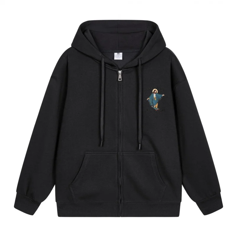 

Men's Zip-Up Hoodie Blue Bird On Chest Design 2025 New Style Casual Couples’ Style Casual and Loose