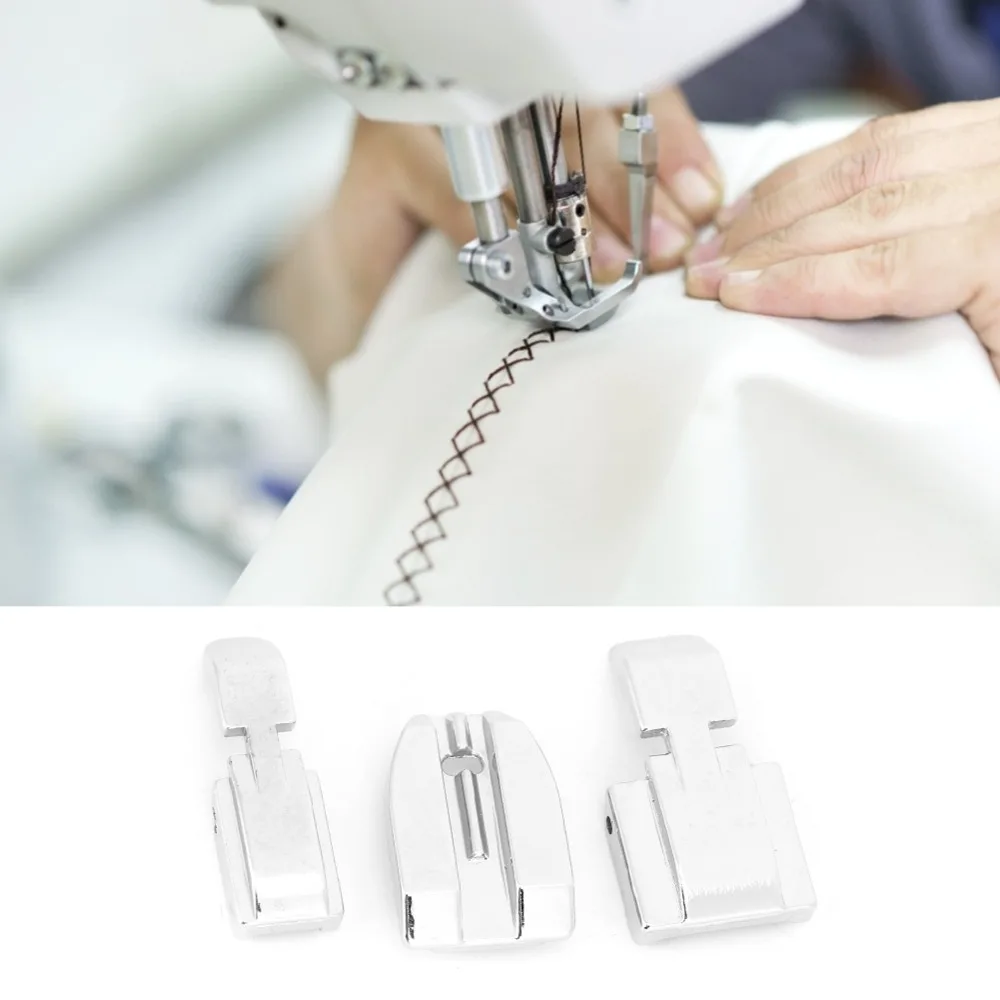 

3pcs Stainless Steel Zipper Foot Silver Color Snap On Design Zipper Foot Set Parallel Grooves Zipper Presser Foot Home Sewing