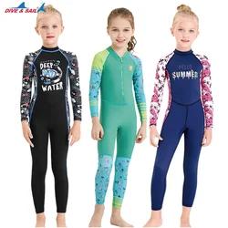 KID'S Swimwear girls one piece swimsuit long sleeve One-piece child girl Long Sleeve Quick-Dry UV protection
