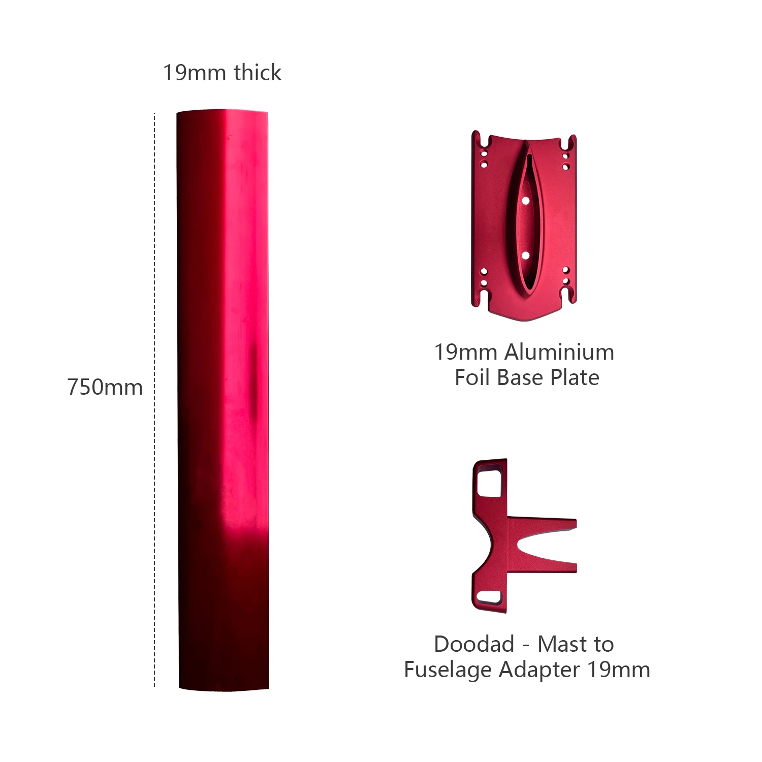 High Quality Hydrofoil Kite Surfing Water Sports Accessories Ultra Low Price Original 750 Aluminum Mast Matte Red Customizable