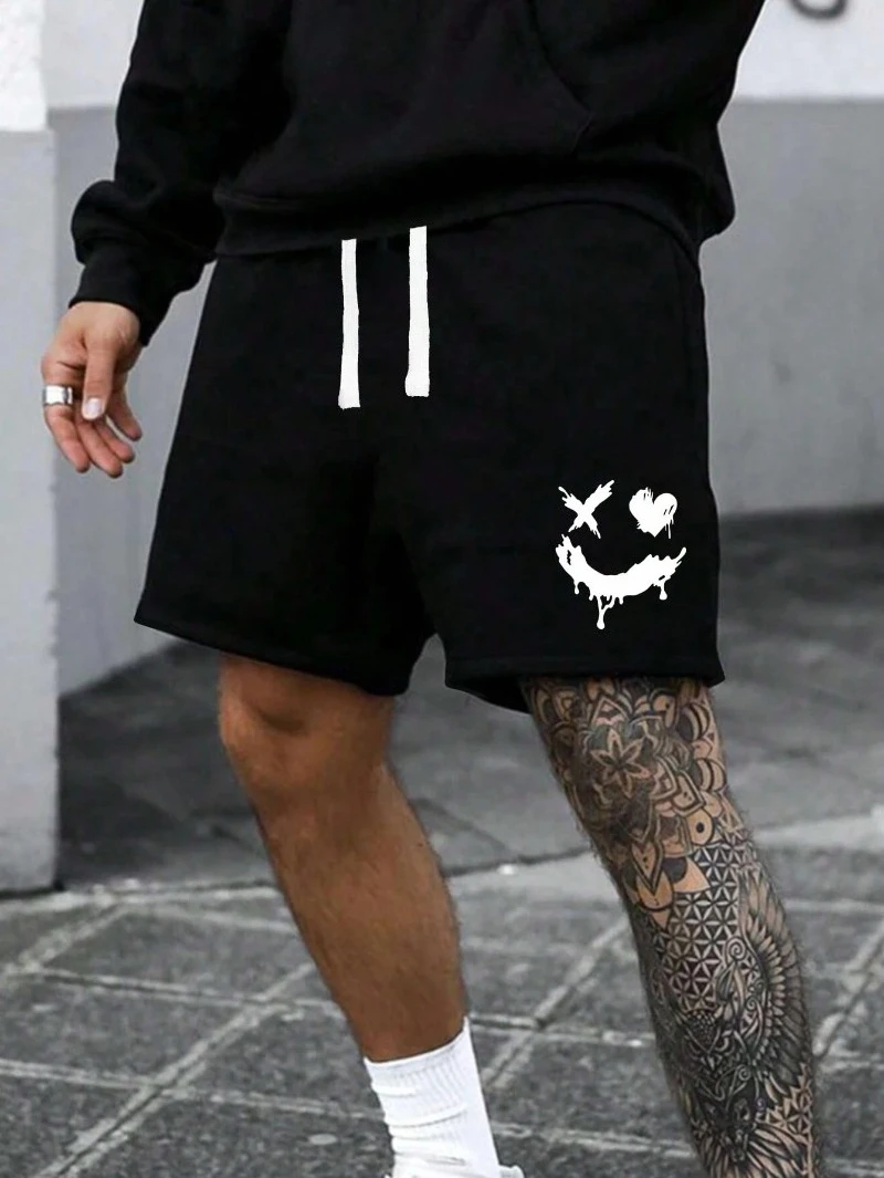 

Loose Fit Men's Cartoon Graphic Drawstring Waist Shorts Emo Going Out, Men Streetwear Shorts, Graphic Men Shorts, Emo Shorts