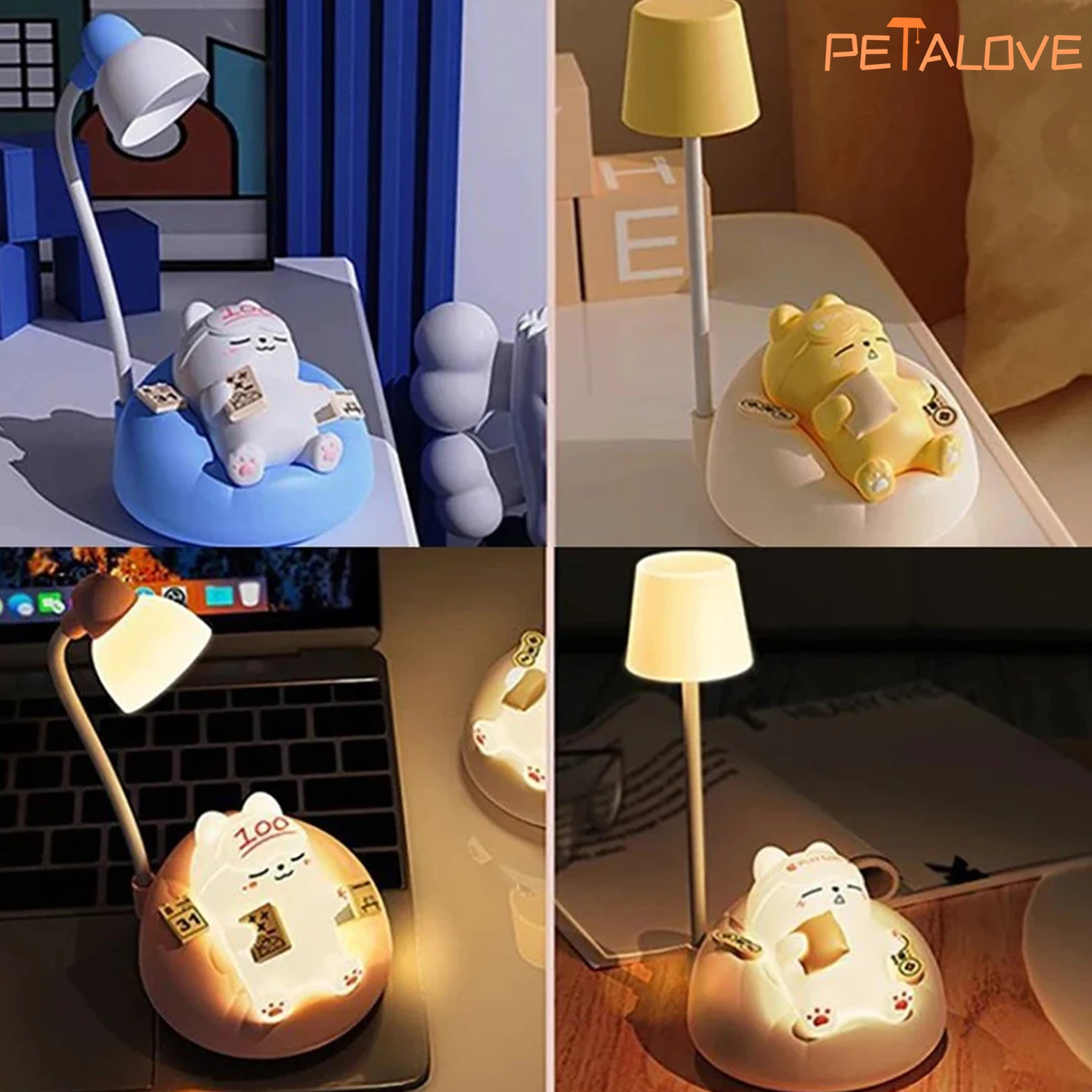 Cute Cat Night Light Accompany Children Birthday Gift Rechargeable Cartoon Silicone Sleeping Lamps Room Bedside Decoration