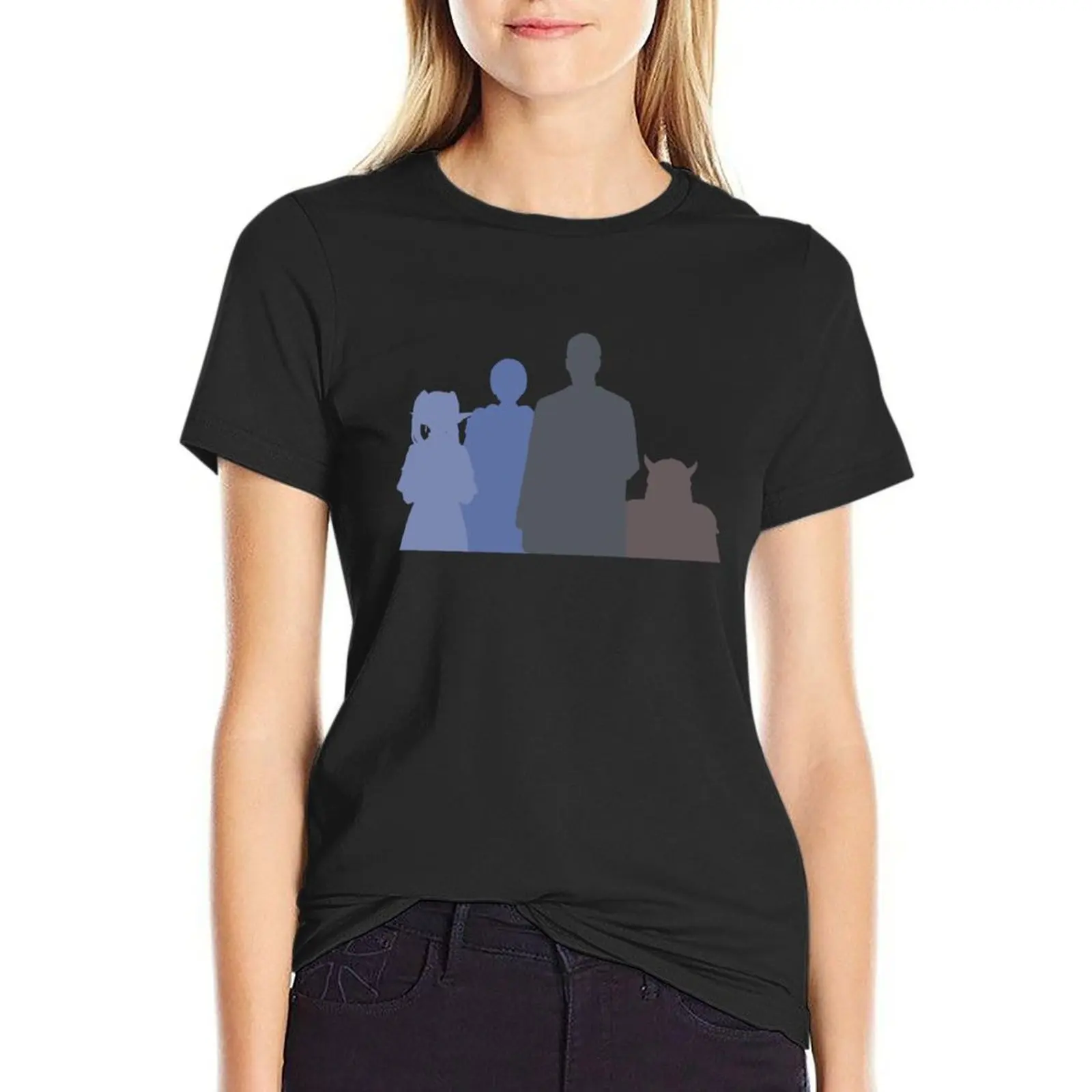 

Hero Party Sousou no Frieren Anime Characters Silhouette October 2023 SNF37 T-Shirt graphics Blouse blanks Woman T-shirts