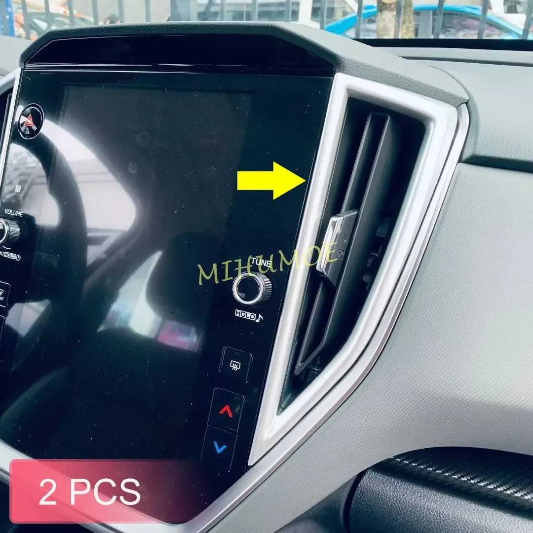 

For 2024 2025 Subaru Crosstrek Impreza Matte Chrome Interior Dashboard Middle Air Vent Cover Surrounds Trims