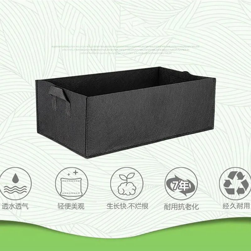 black Fabric plant Grow Bag Garden bed Square gardening tools Flower Vegetable Planting Planter Pot Handles for hydroponics D4