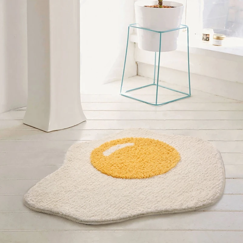 Hot Sale Poached Egg Carpet Children\'s Floor Mat Cartoon Carpet Anti-Slip Floor Mat Soft Comfortable Absorbent Home Decor